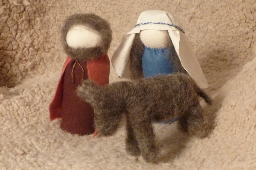 Joseph, Mary and the donkey