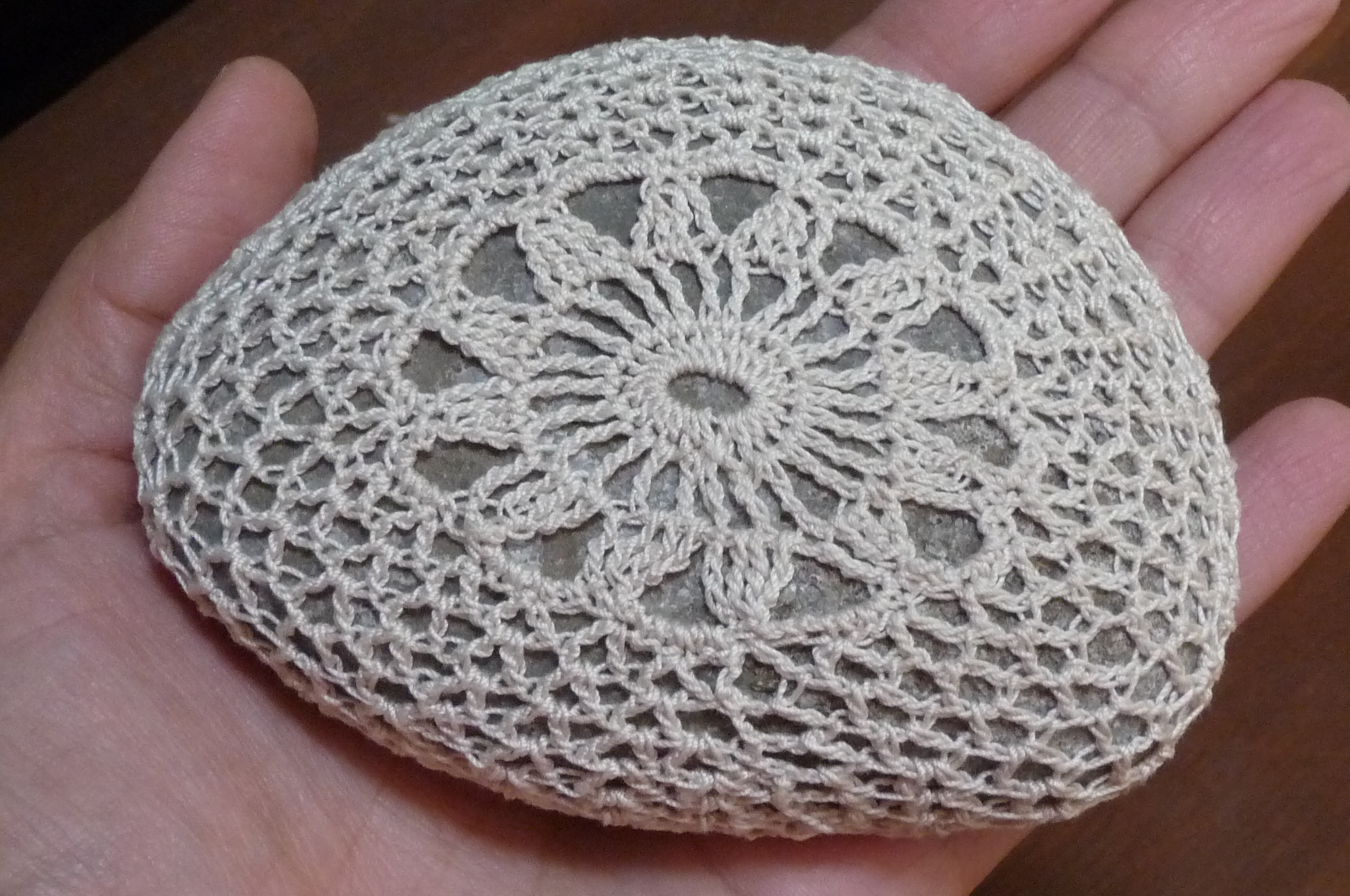 crochet covered rock