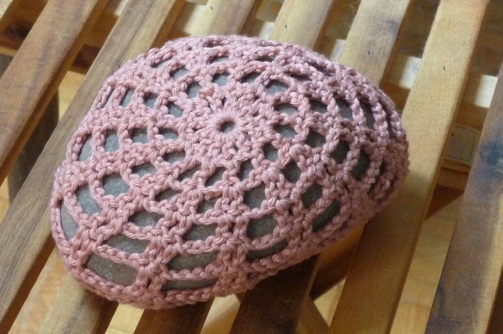 crochet covered rock