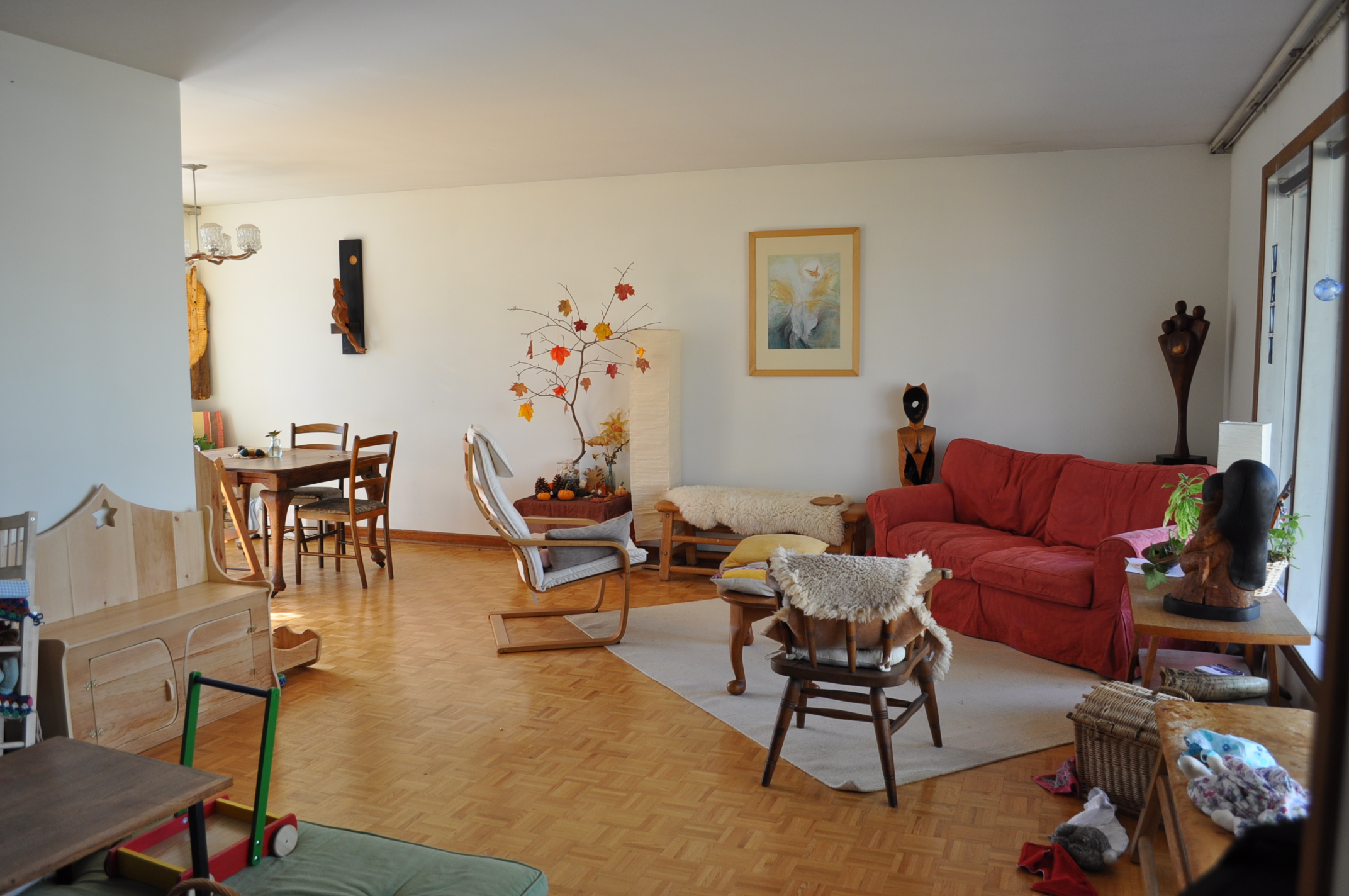 Nature table in living room
