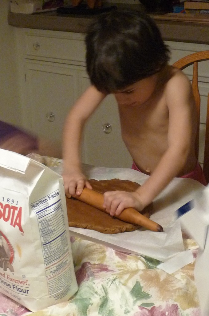 spreading the dough