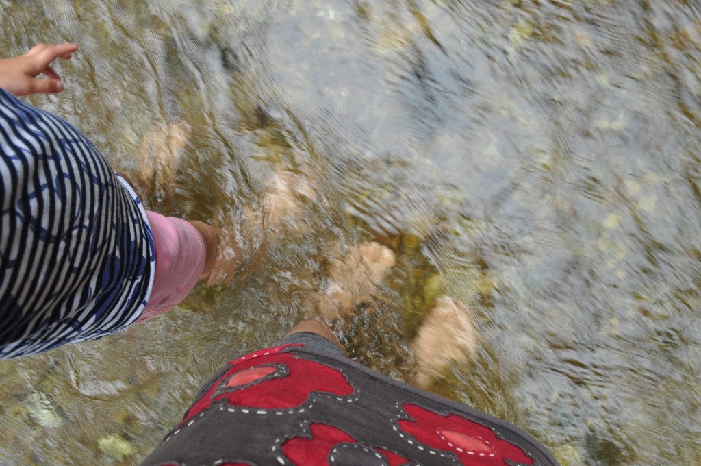 feet in the water