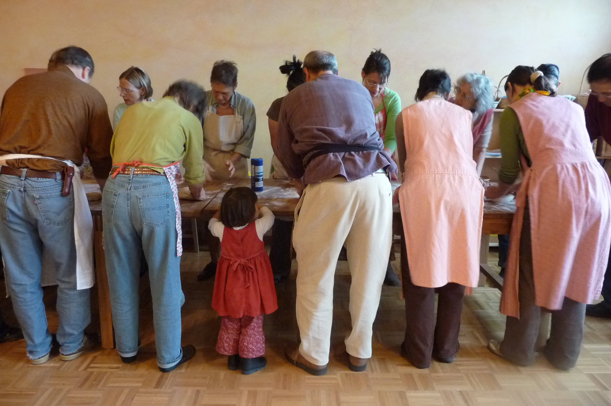 Marta leads bread baking workshop